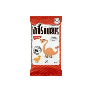 BioSaurus Babe bio kukoricasnack ketchup ízben 50 g