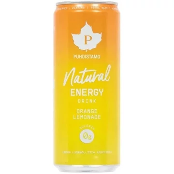 Puhdistamo Natural energy 330ml narancs- limonádé ízű természetes energiaital DRS