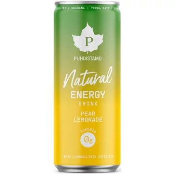 Puhdistamo Natural energy 330ml körte- limonádé ízű természetes energiaital DRS