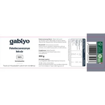 Gabiyo Feketecseresznye lekvár 200g szőlőmusttal
