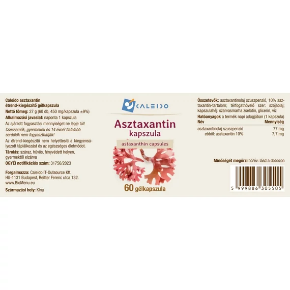 Caleido Asztaxantin 60db gélkapszula