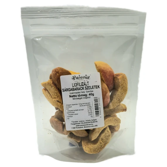 Paleolit Liofilizált sárgabarack 40g szeletek Apricot freeze-dried