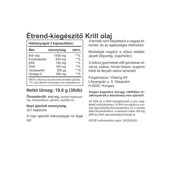Vitaking Vitakrill olaj 500mg (30) lágykapszula