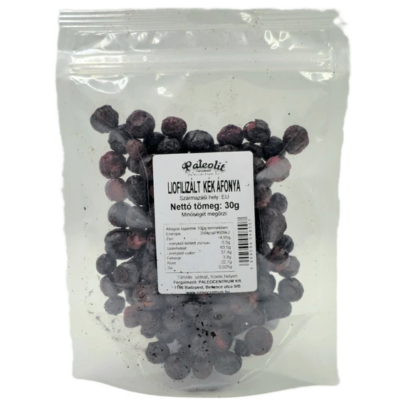 Paleolit Liofilizált kék áfonya 30g szemek Blueberries freeze-dried