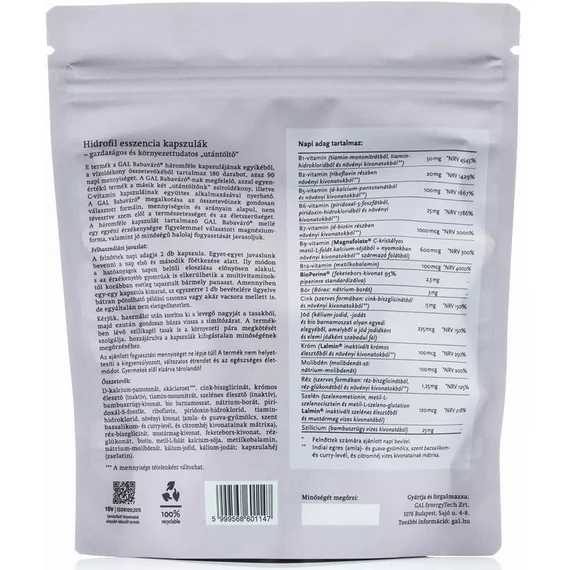 GAL Babaváró - 90 darabos utántöltő 90 lipofil+180 hidrofil+90 C-vitamin kapsz