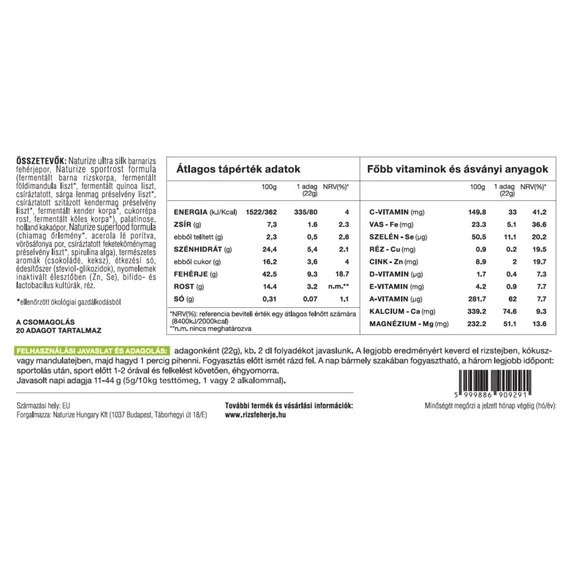 Naturize Sport Junior Plus 440g/20 adag 13 superfood, 42% fehérje, csokitorta íz