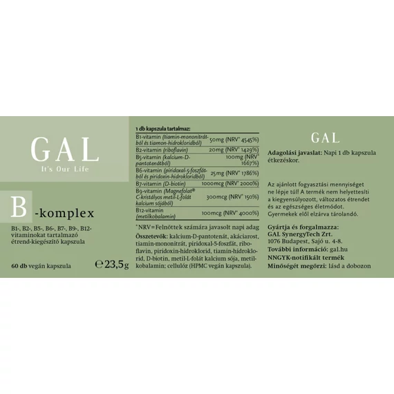 GAL B-komplex 60 vegán kapszula